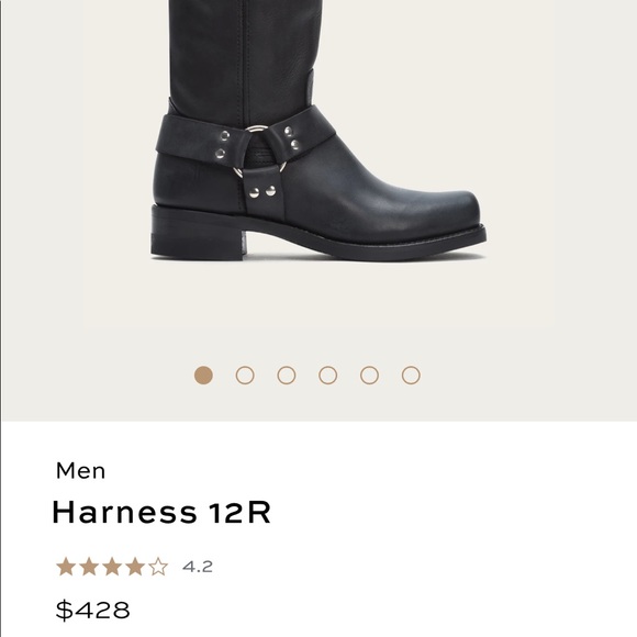 Frye Harness Black Leather Moto Boots - Picture 5 of 10